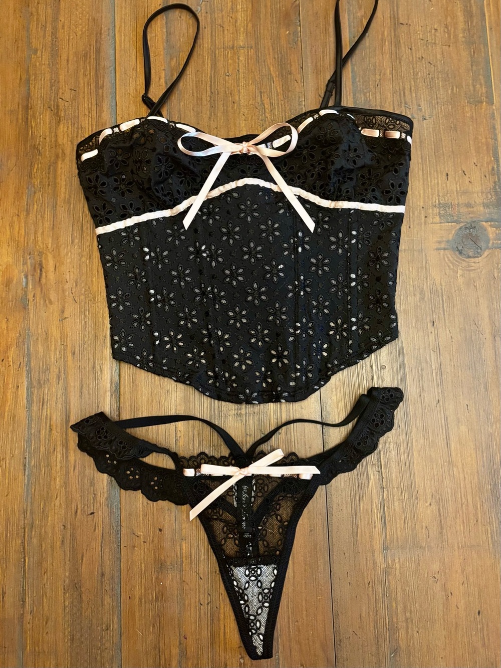 NWOT for love and lemons Elena bustier and v-string set